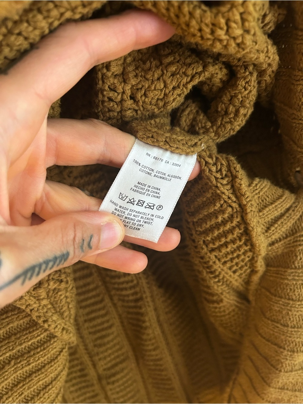 Angel of the North Chunky Knit Turtleneck Sweater Brown Oversized Women L - Picture 3 of 15